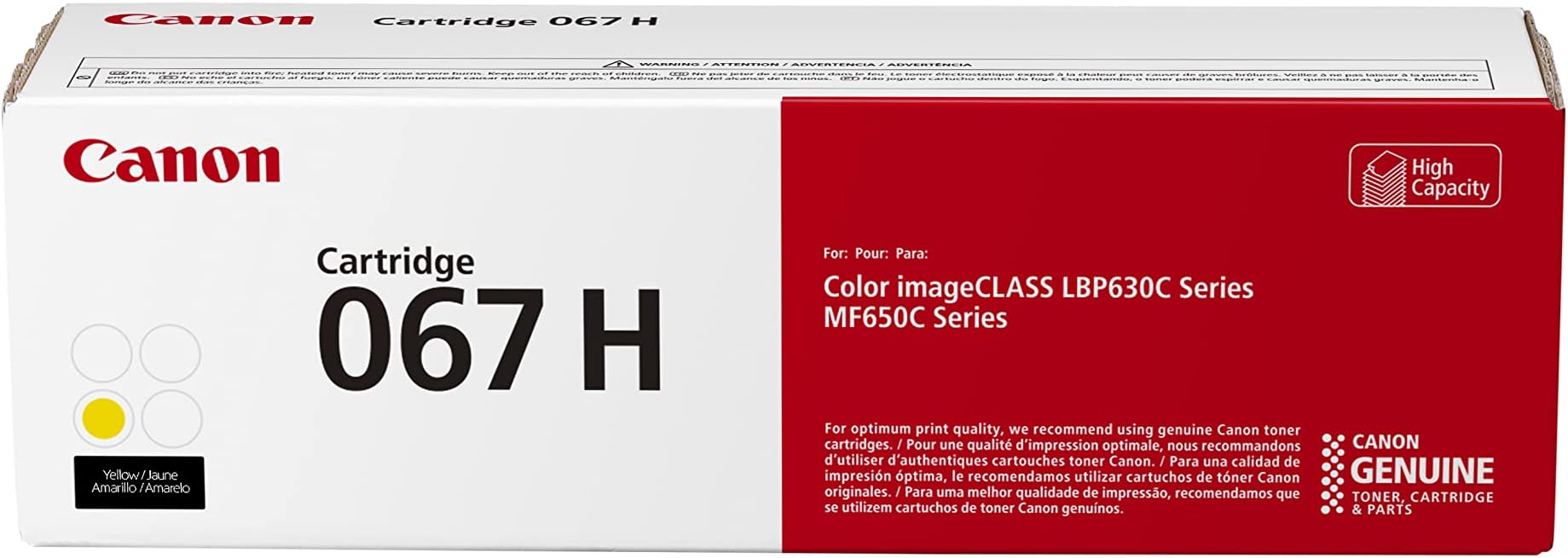Canon Crg-067 High Capacity Yellow Toner Lbp631cw - Yield 2350