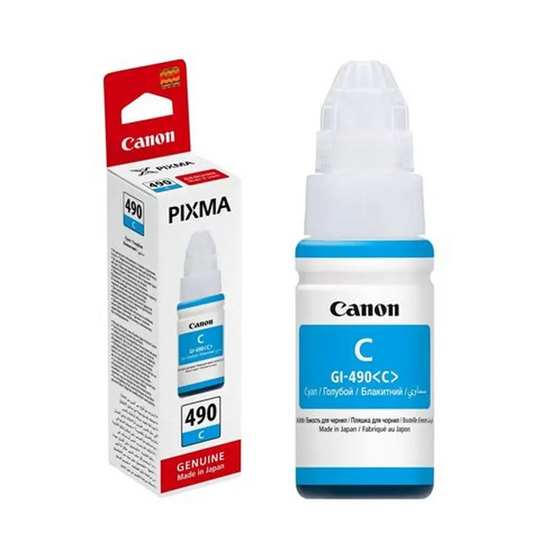 Canon Gi-490 Cyan Ink Bottle For G1400 G2400 G3400 ( 7000 Page Yield)