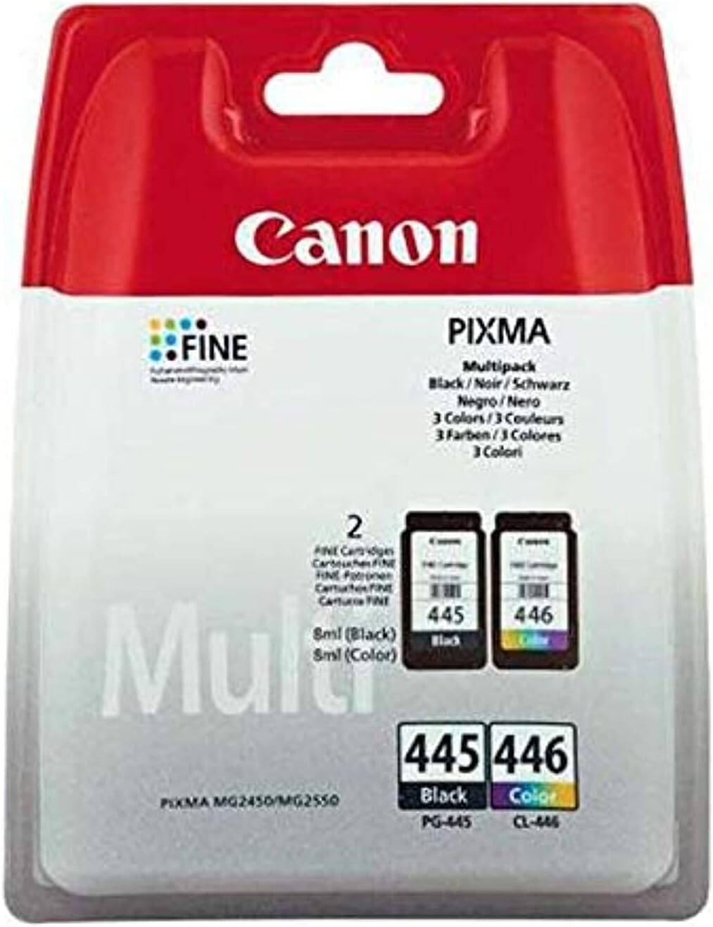 Canon Multipack Pg-445 And Cl446 For Mg2440 Mg2540