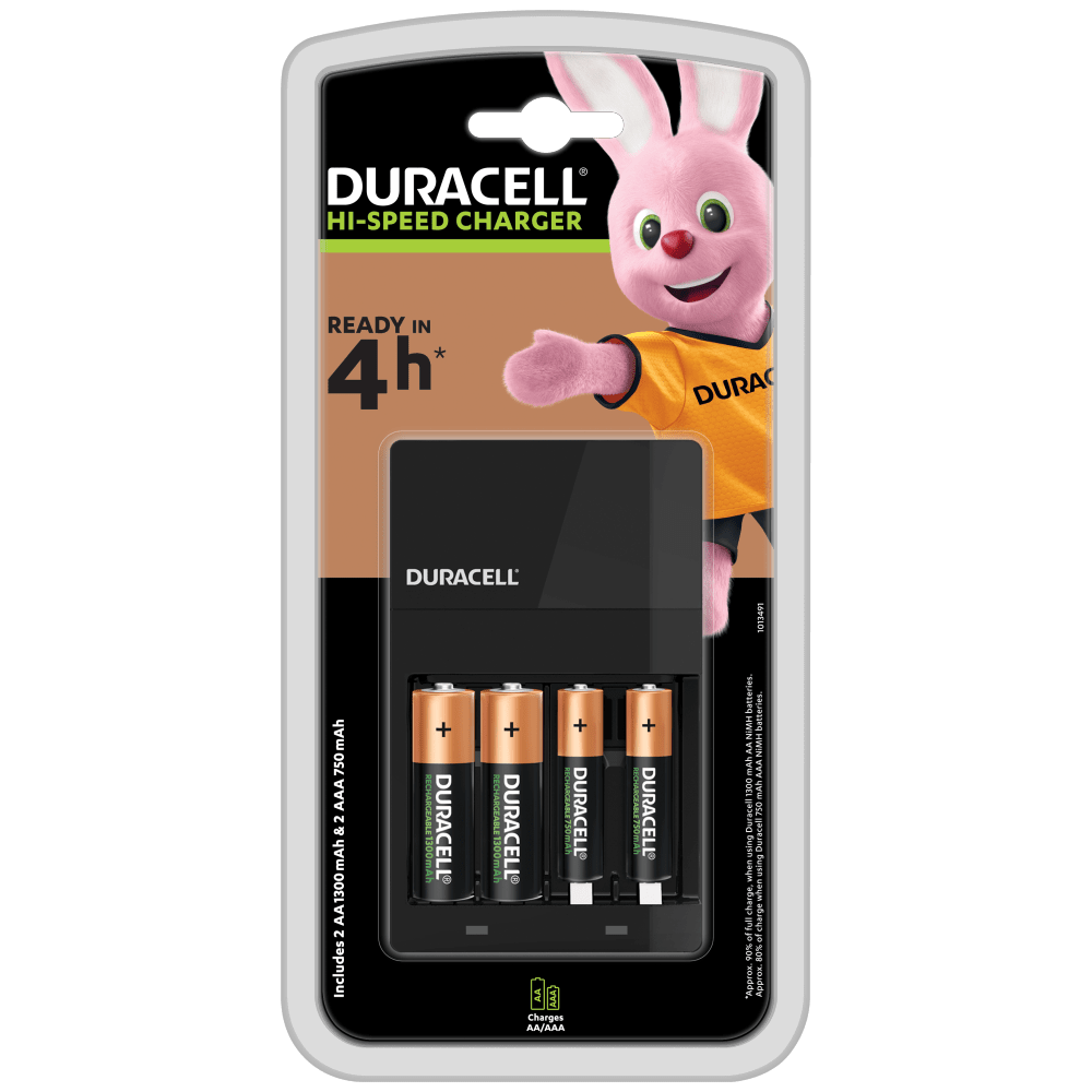 Duracell Hi-Speed 4Hr Charger CEF14 incl 2AA+2AAA