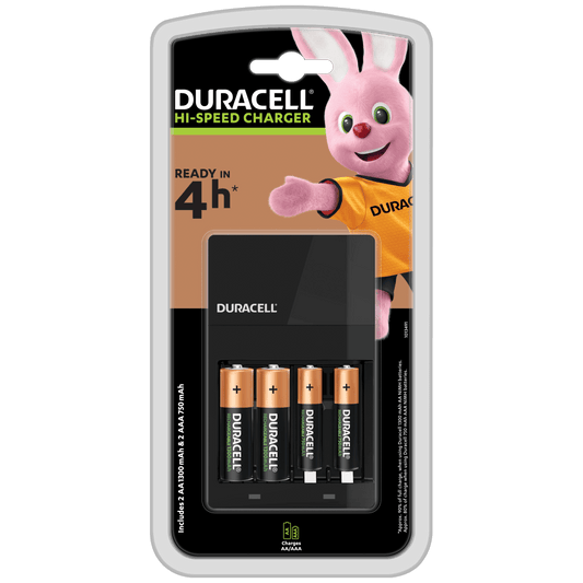 Duracell Hi-Speed 4Hr Charger CEF14 incl 2AA+2AAA