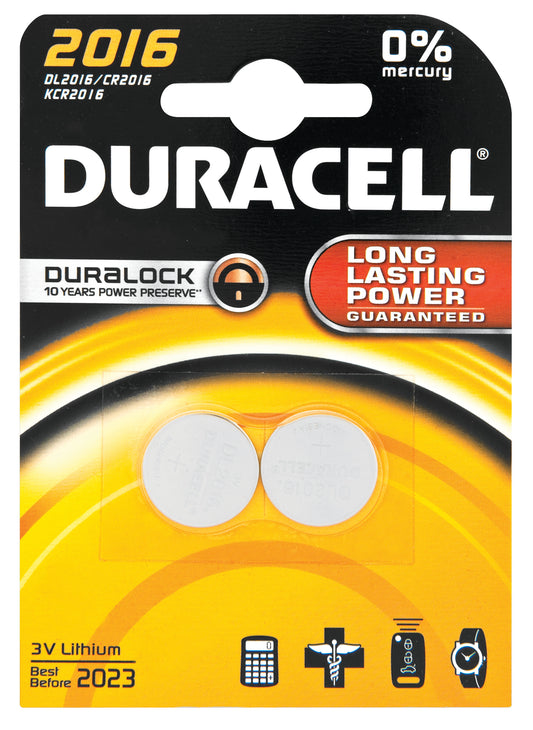 Duracell Lithium Coins 2016 3V 2s (10 Pack)
