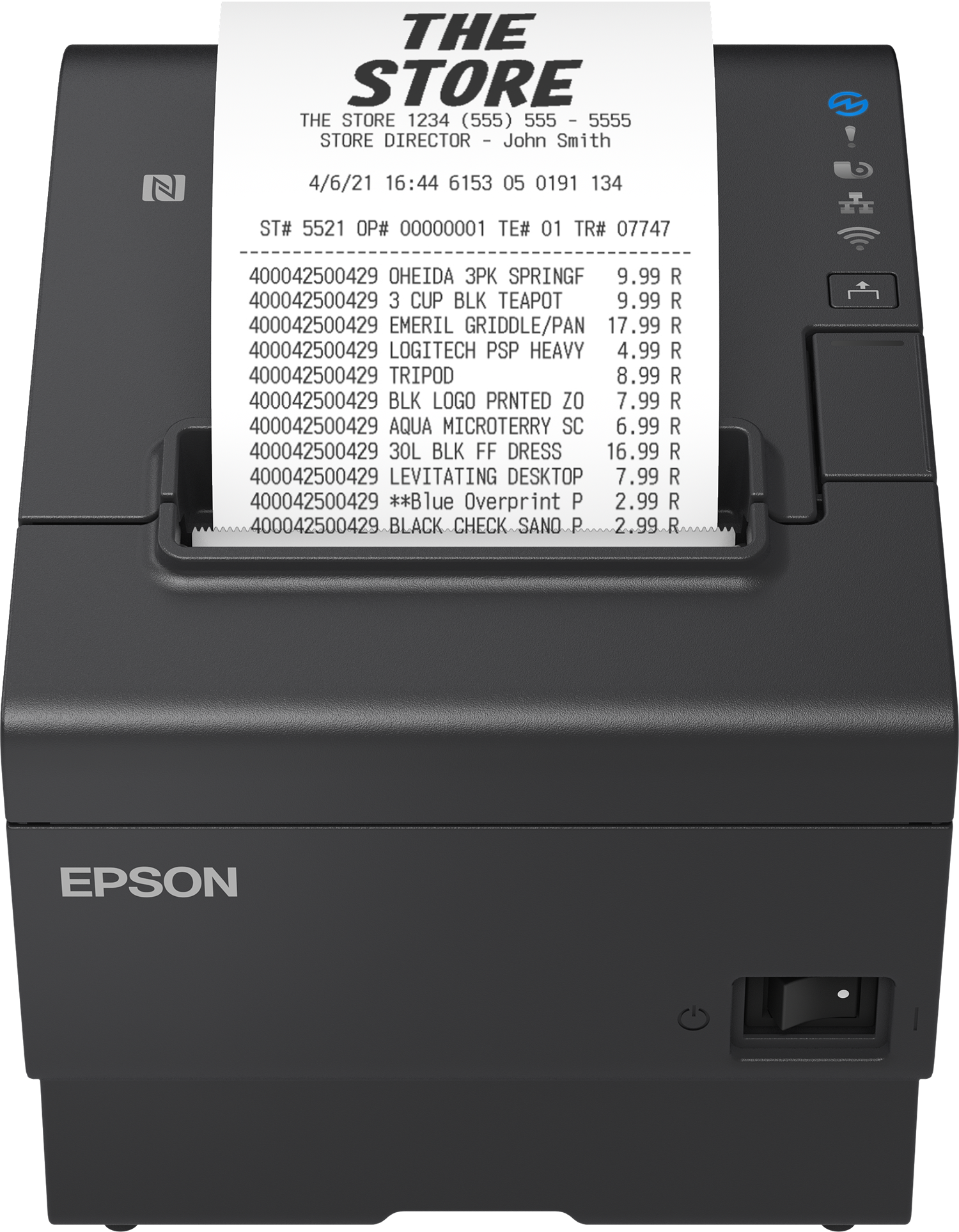 Epson Tm-t88vii USB Ethernet Serial Ps Buzz Black POS Printer