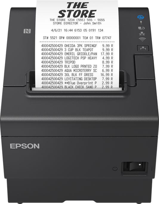 Epson Tm-t88vii USB Ethernet Serial Ps Buzz Black POS Printer