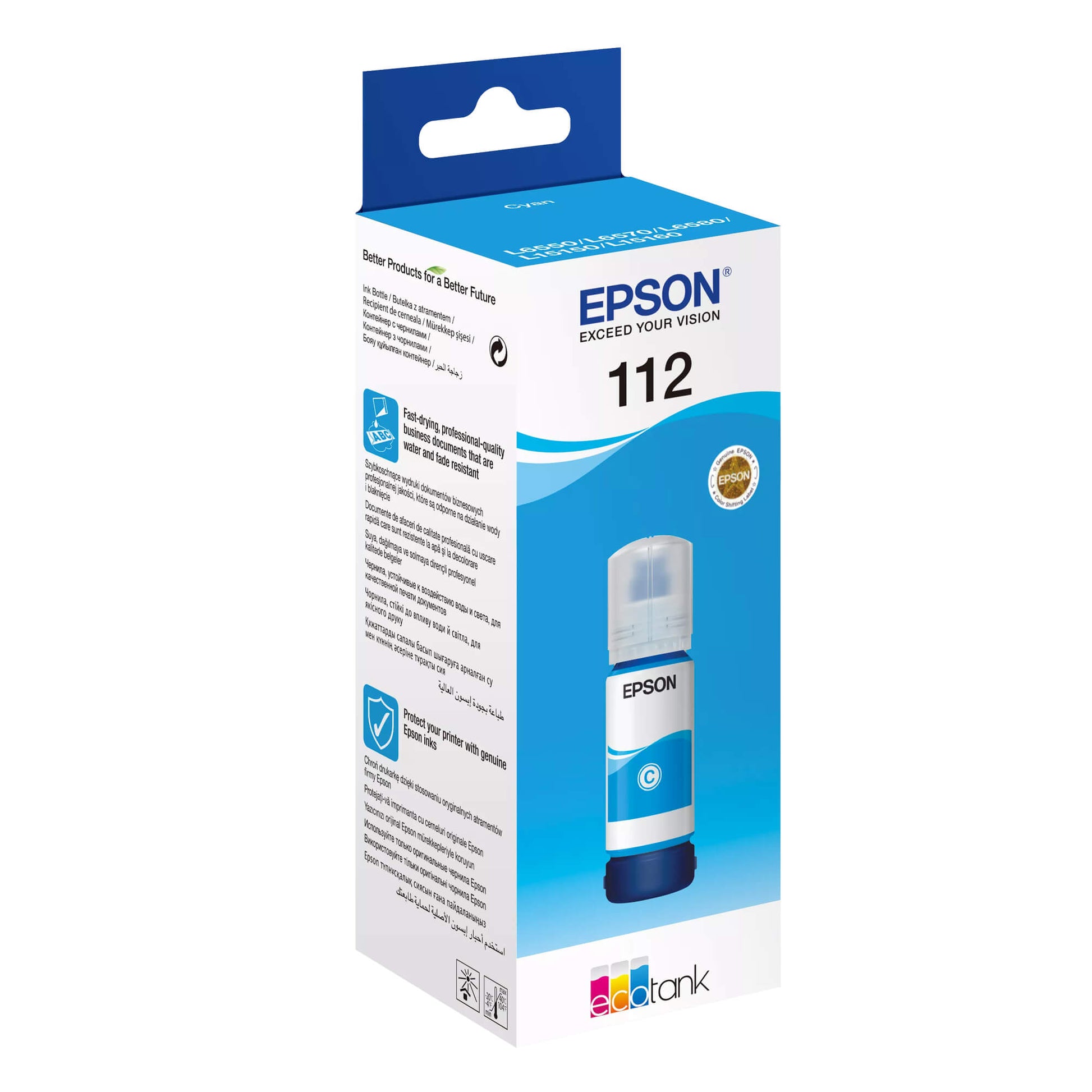 Epson 112 Ecotank Pigment Cyan Ink Bottle