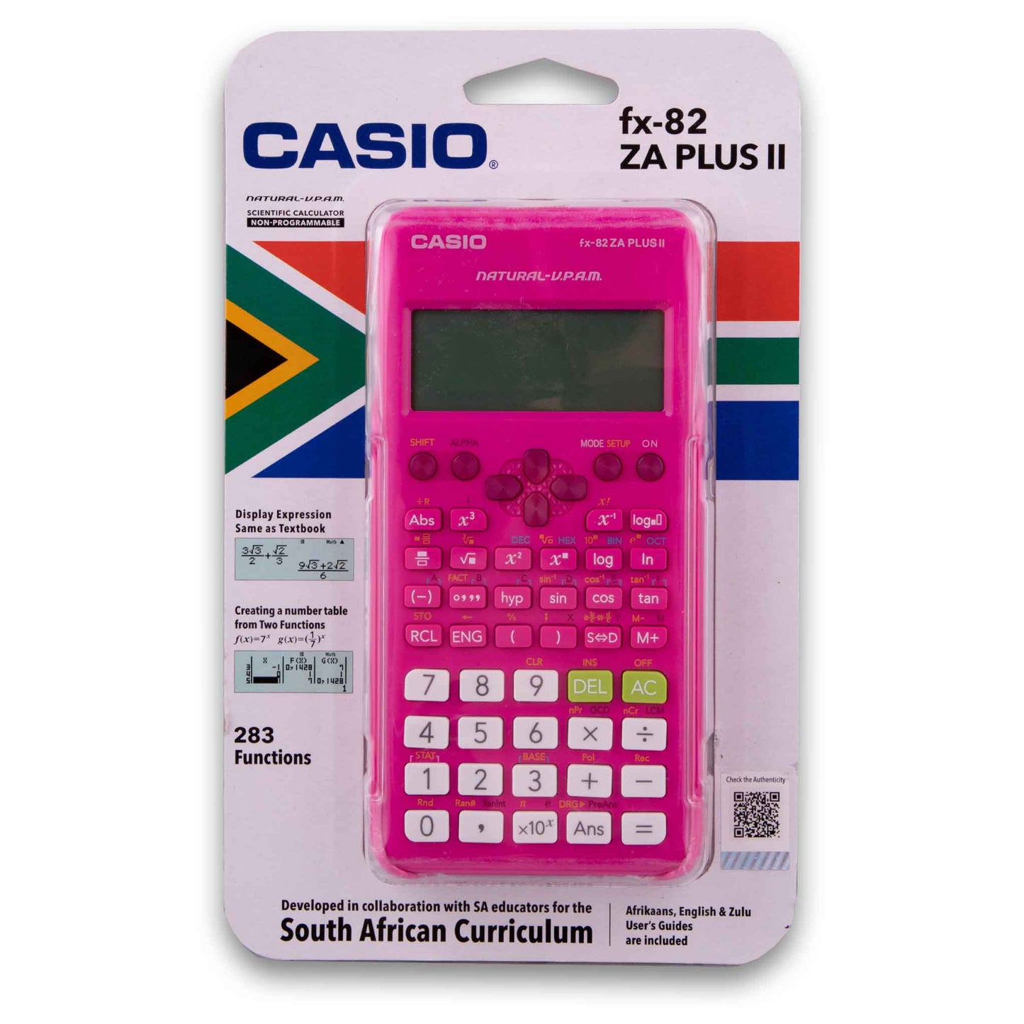 Casio Fx 82za+ Scientific Calculator Pink