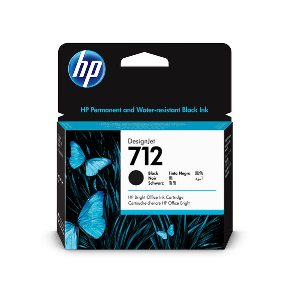 HP 712 80ml Original Black Designjet Ink Cartridge For T200 And T6