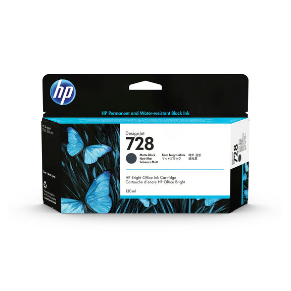 HP 728 130ml Original Matte Black Designjet Ink Cartridge For T830