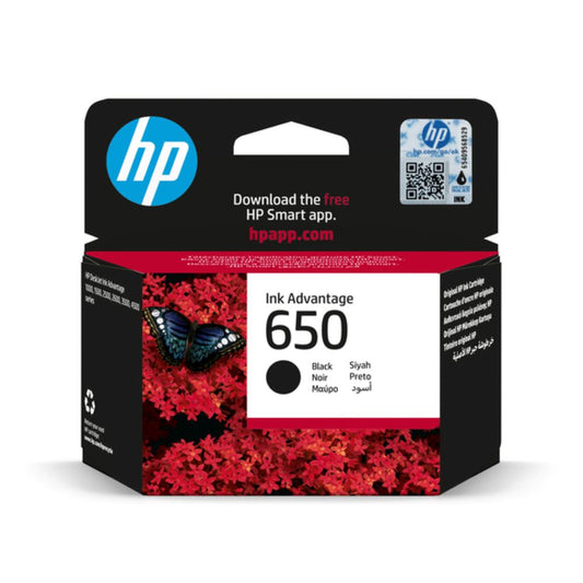 HP 650 Original Black Ink Advantage Cartridge For HP Deskjet Ink Advantage 1000 1500 2500 2600 3500 4500 Se...