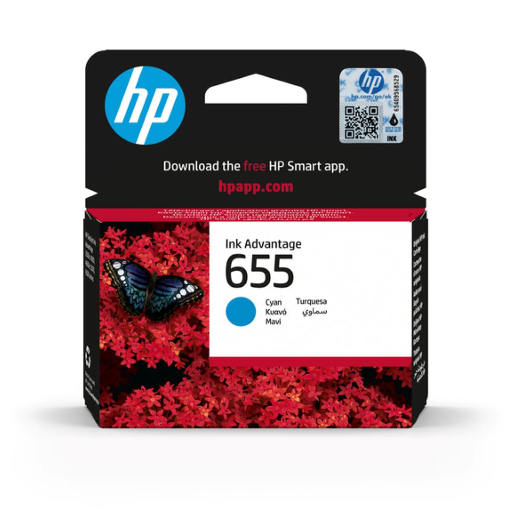 HP 655 Original Cyan Ink Advantage Cartridge For HP Deskjet Ink Advantage 3500e 4600 4600e 5500 6500 series