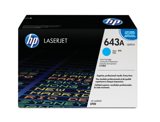 HP 643a Original Cyan Laserjet Toner Cartridge For HP Color Laserjet 4700