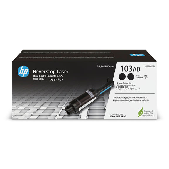 HP 103ad 2pack Original Black Laser Recharge Kit For HP Neverstop Laser 1000 Mfp 1200