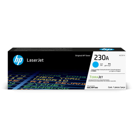 HP 230a Original Cyan Laserjet Toner Cartridge For HP Color Laserjet Pro 4203; Mfp 4303
