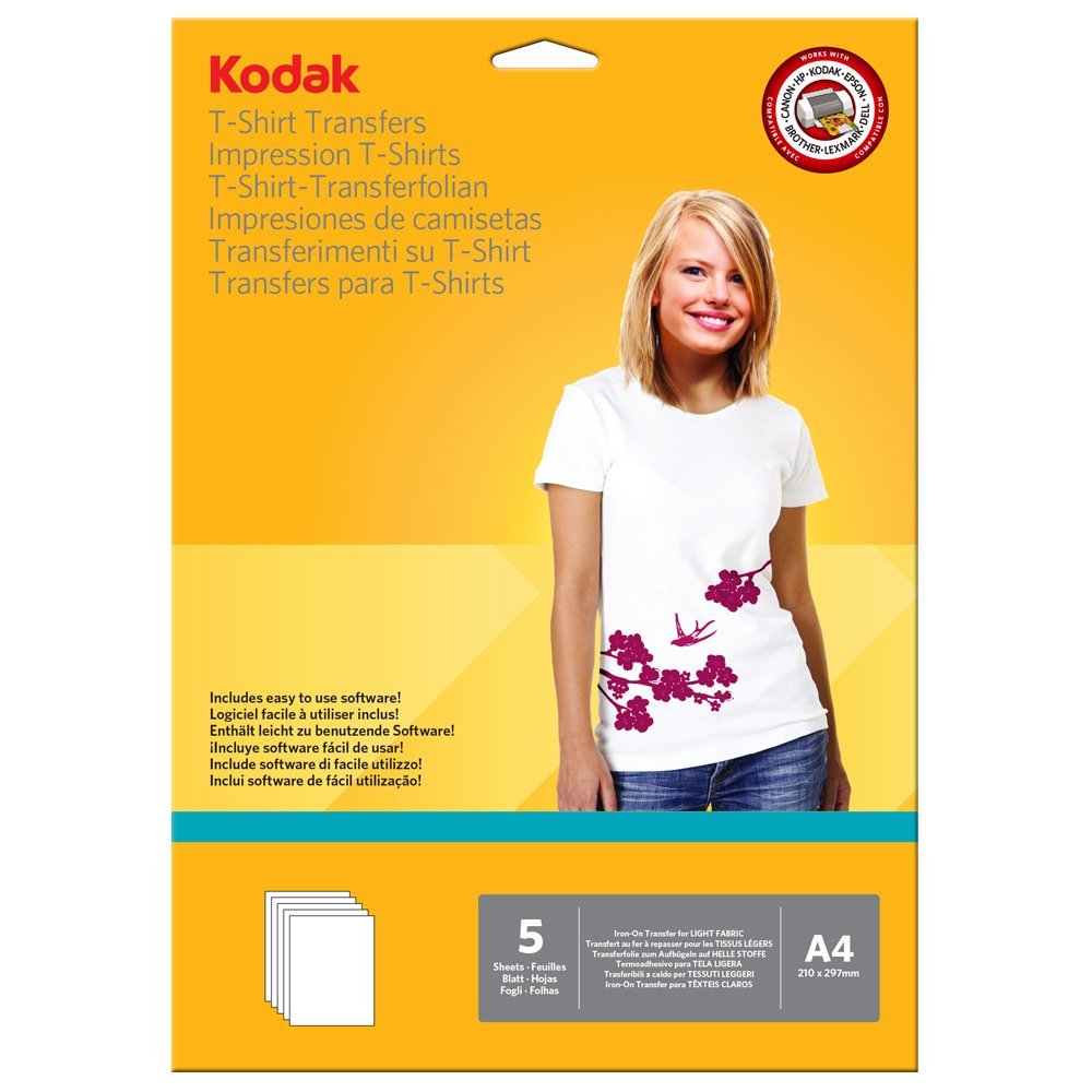 Kodak Inkjet Iron Paper On For Light Textiles 10 Sheets A 4