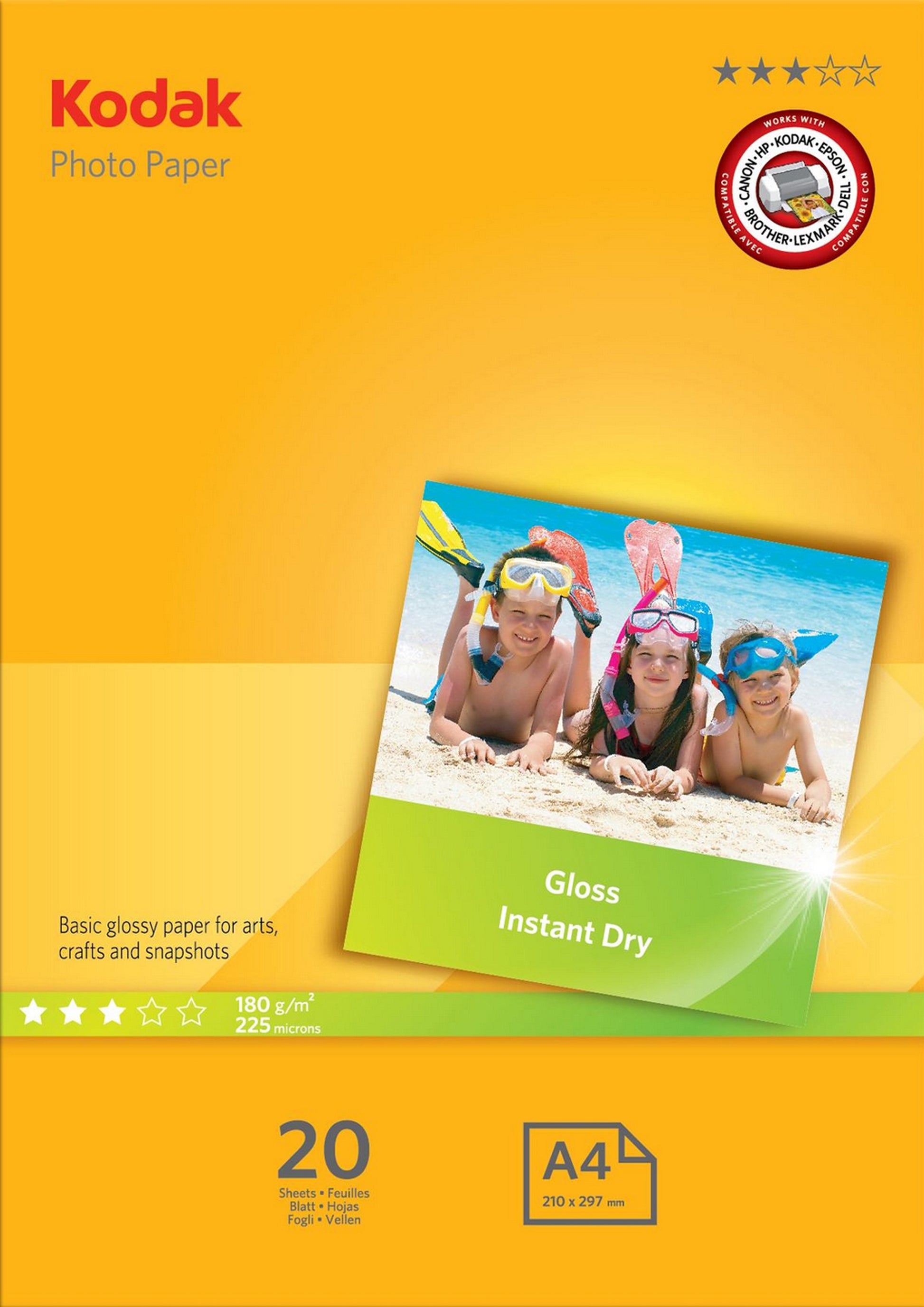 Kodak Injet Gloss Photo Paper 180 Gsm 20 Sheets A 4