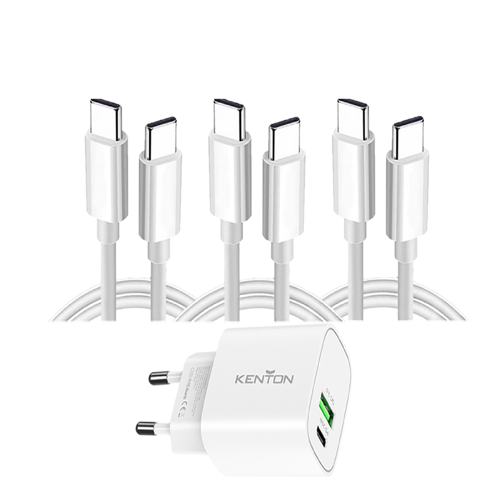 Type-C to Type-C Cable (1m) x3 + Fast Wall Charger