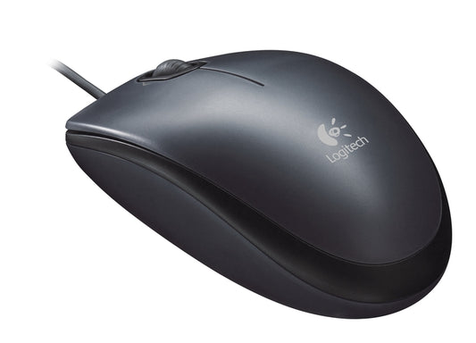 Logitech Corded Mouse Black USB Full Size Comfort Design