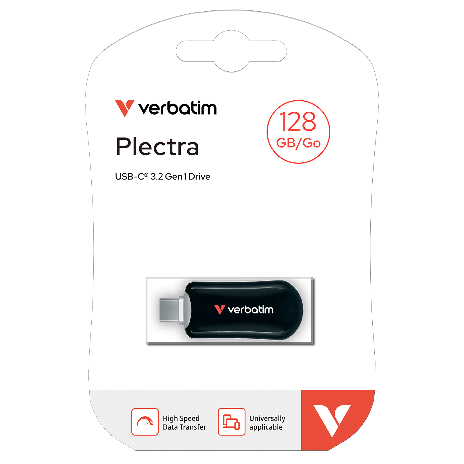 Verbatim Plectra USB-C Flash Drive Black 128Gb