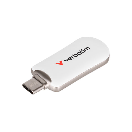Verbatim Plectra USB-C Flash Drive White 64Gb