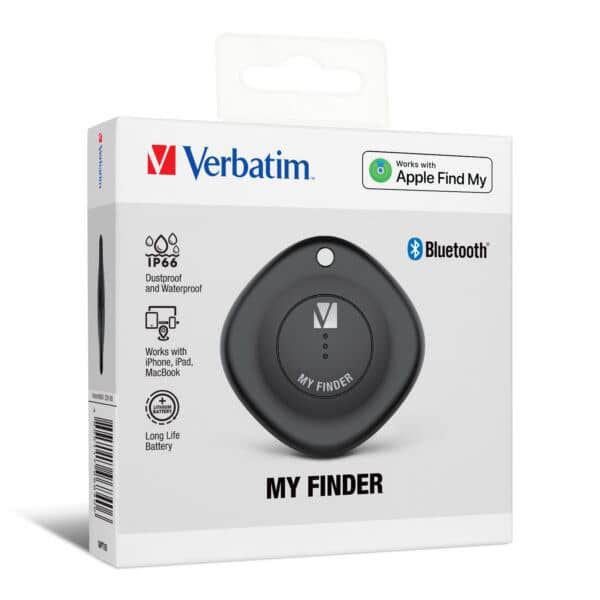 Verbatim Myf-01 Bluetooth Item Finder 1 Pack Black Up To 12 Months Battery Power