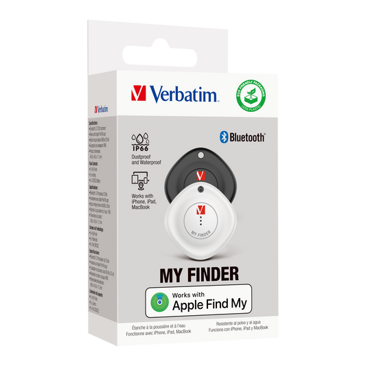 Verbatim Myf-02 Bluetooth Item Finder 2 Pack Black white Up To 12 Months Battery Power
