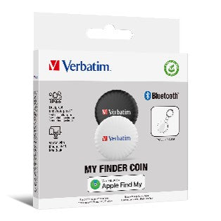 Verbatim Myfc-02bw My Finder Coin Bluetooth Item Finder 2 Pack Black White