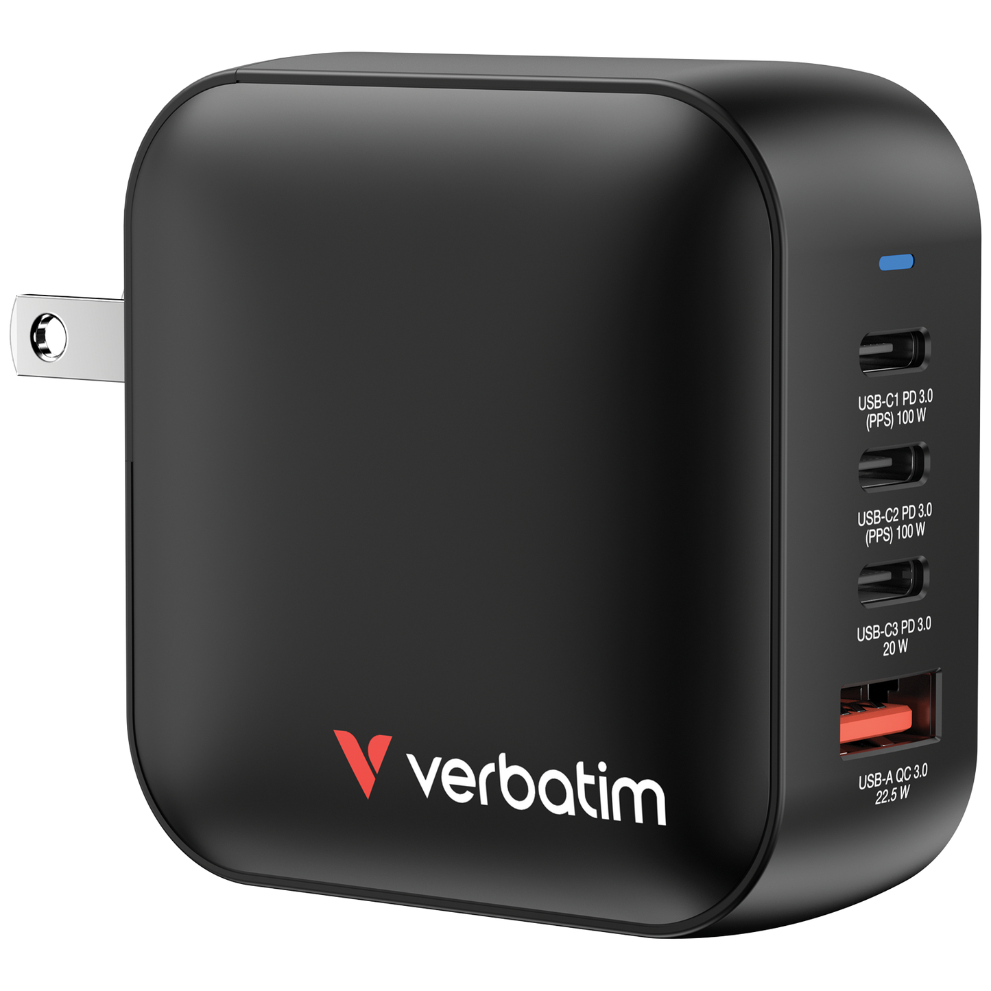 Verbatim Mini Gan Charger 100W 4 Port Us/Eu/Uk Adp