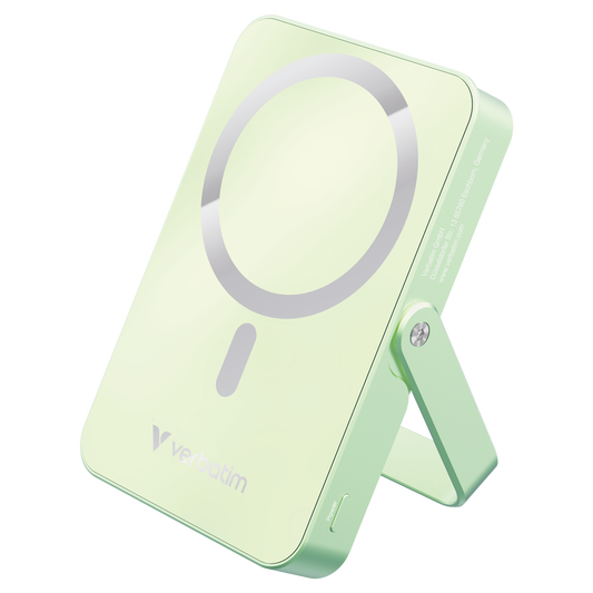 Verbatim Power Bank With Stand Magnetic Wireless 10000Mah - Green