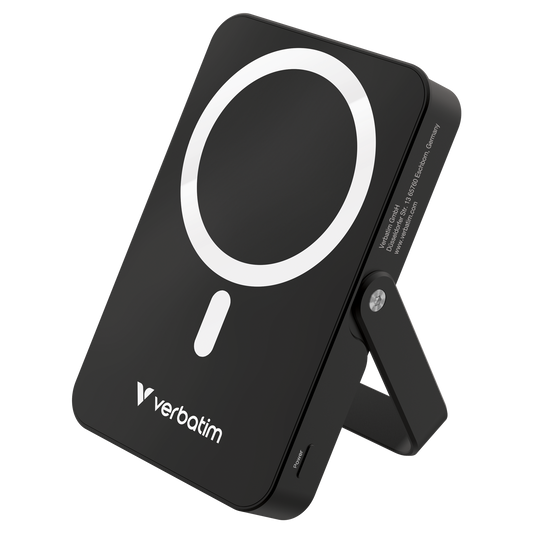 Verbatim Charge ‘N’ Go Power Bank With Stand Magnetic Wireless 10000Mah - Black