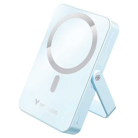 Verbatim Charge ‘N’ Go Power Bank With Stand Magnetic Wireless 10000Mah - Blue