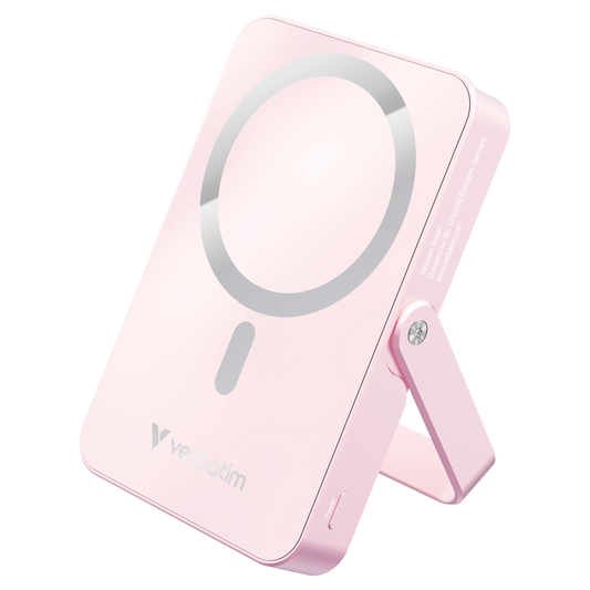 Verbatim Charge ‘N’ Go Power Bank With Stand Magnetic Wireless 10000Mah - Pink