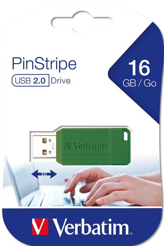 Verbatim USB 2.0 16gb Pinstripe Matt Green
