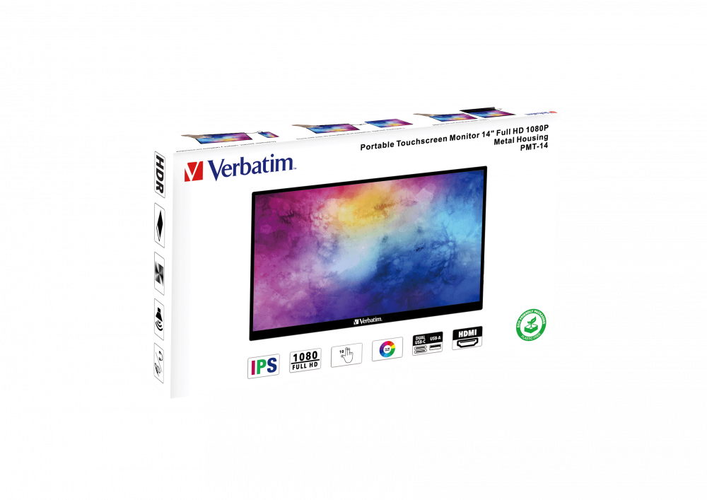 Verbatim Portable Touchscreen Monitor 14'' Full Hd 1080p Metal Housing