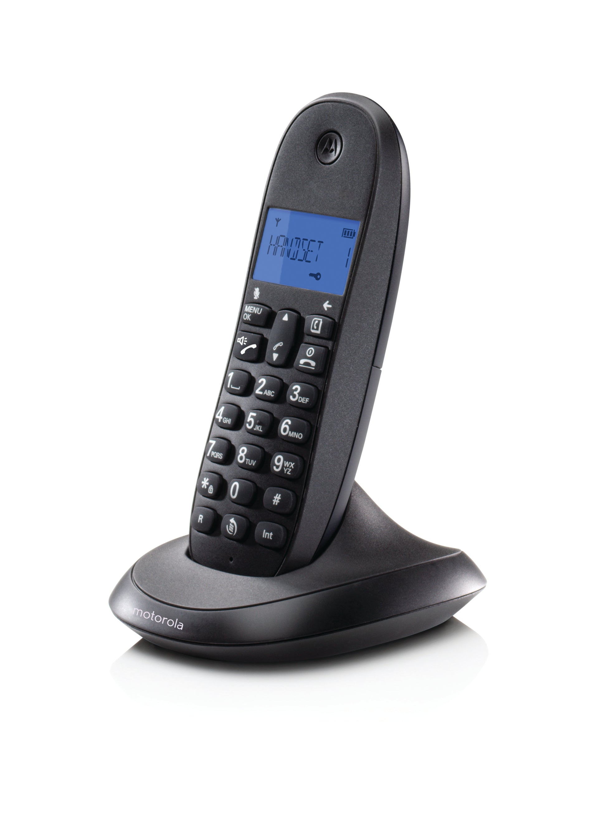 Motorola C1001 Black Dect Cordless Phone Eco Plus Mode Caller I.D. 50 Name And Number Phonebook Speaker Pho...