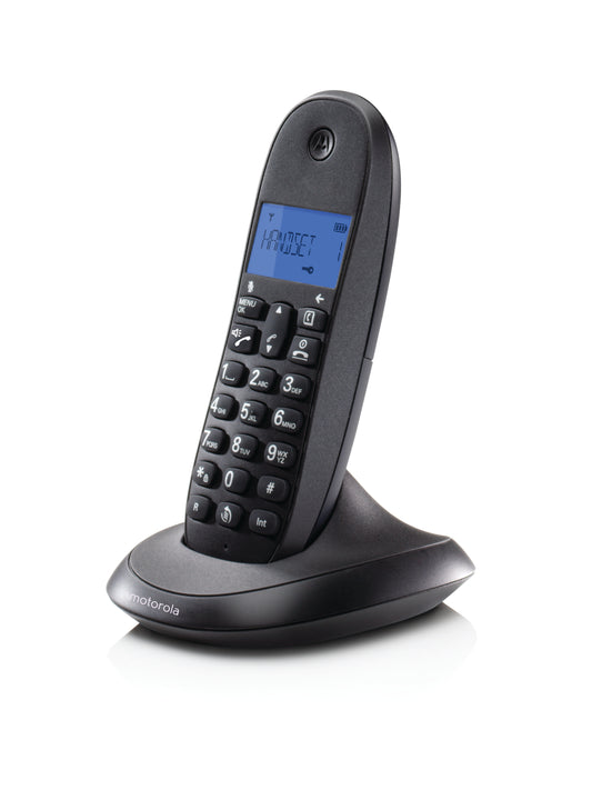 Motorola C1001 Black Dect Cordless Phone Eco Plus Mode Caller I.d. 50 Name And Number Phonebook Speaker Phone Gap Enabled Blue Backlight Display Al...