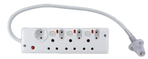 Ele 6 Way Multiplug 3x16 3x5a Swi Illum