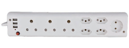 Ele 8 Way Multiplug 3x16a 4x5a 1xsch 3x2 1a USB