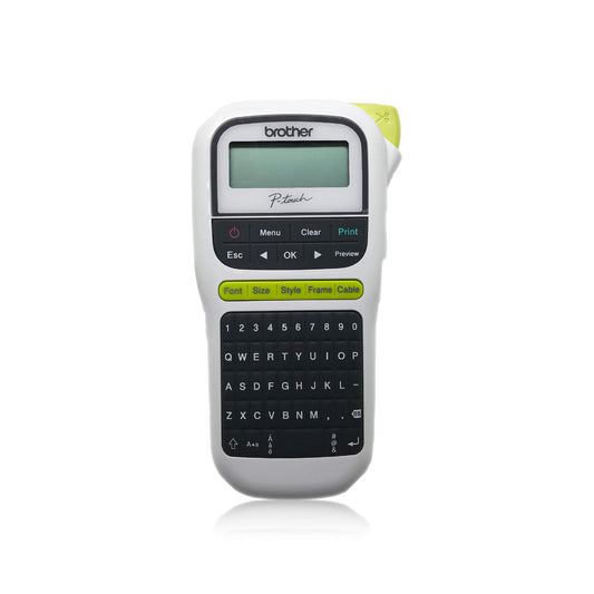 Brother P-touch H-110 Handheld 2 Line Printer; 6-12mm; Tape - 9 Volt Adapter Not Included Qwerty Keyboard
