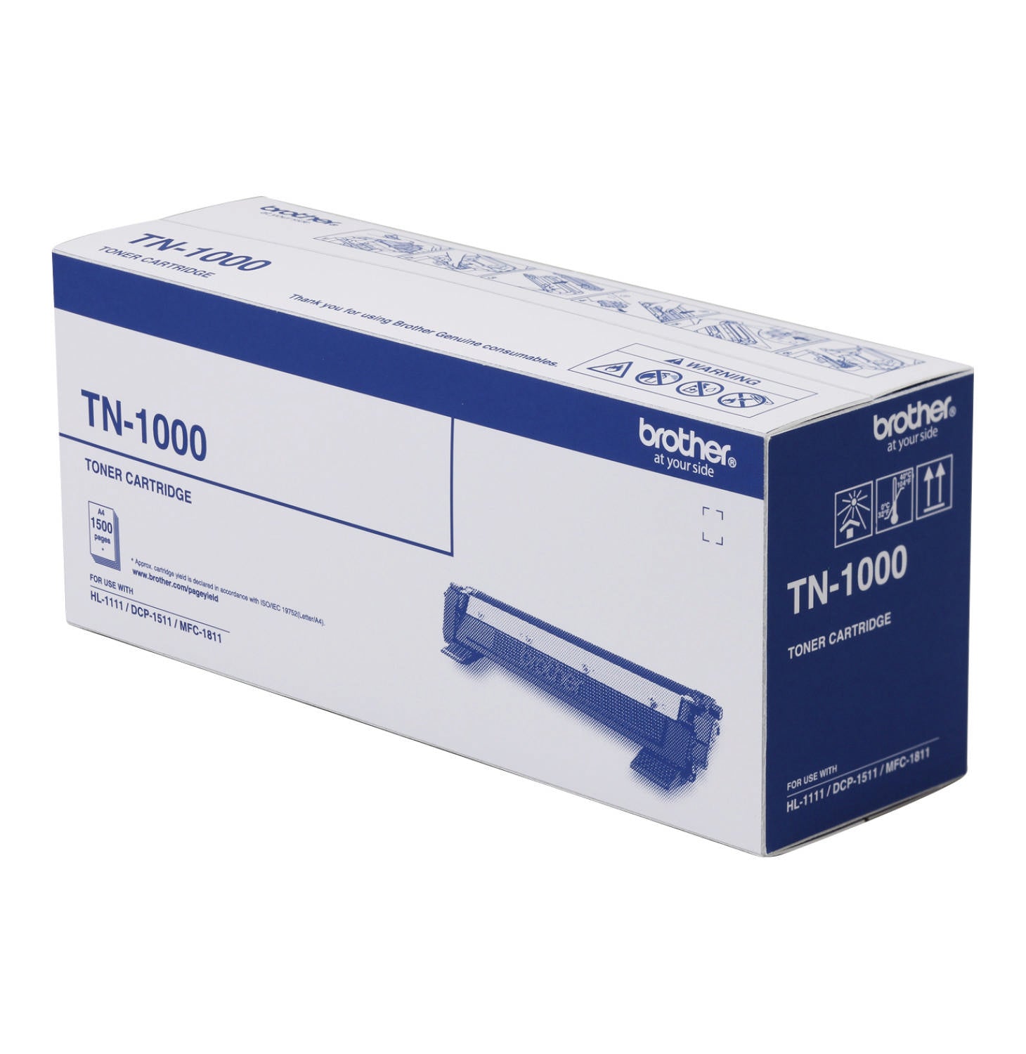 Brother Tn1000 Black Toner For Hl1210w Dcp1610w Mfc1910w 1000 Page Yield