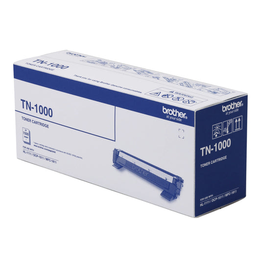 Brother Tn1000 Black Toner For Hl1210w Dcp1610w Mfc1910w 1000 Page Yield