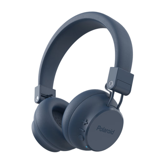 Polaroid Pbh300 Bluethooth 35 Hour Digital Hybrid Noice Cancelling Headphones Blue