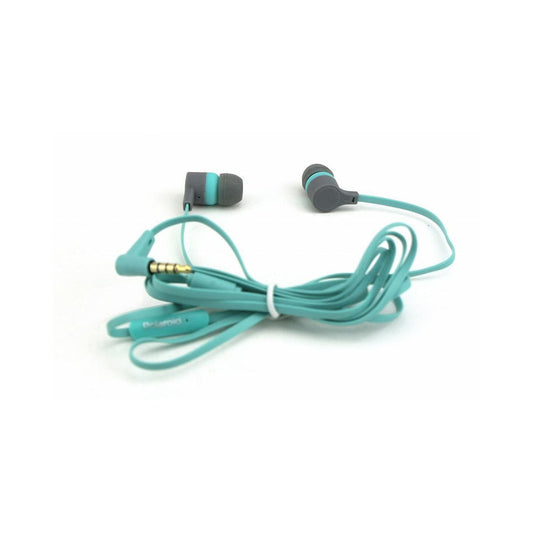 Polaroid Tangle Free Wired Earbuds Turquoise And Grey