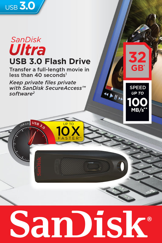 Sandisk Ultra USB Flash Drive 3.0 100mb s 32gb Black