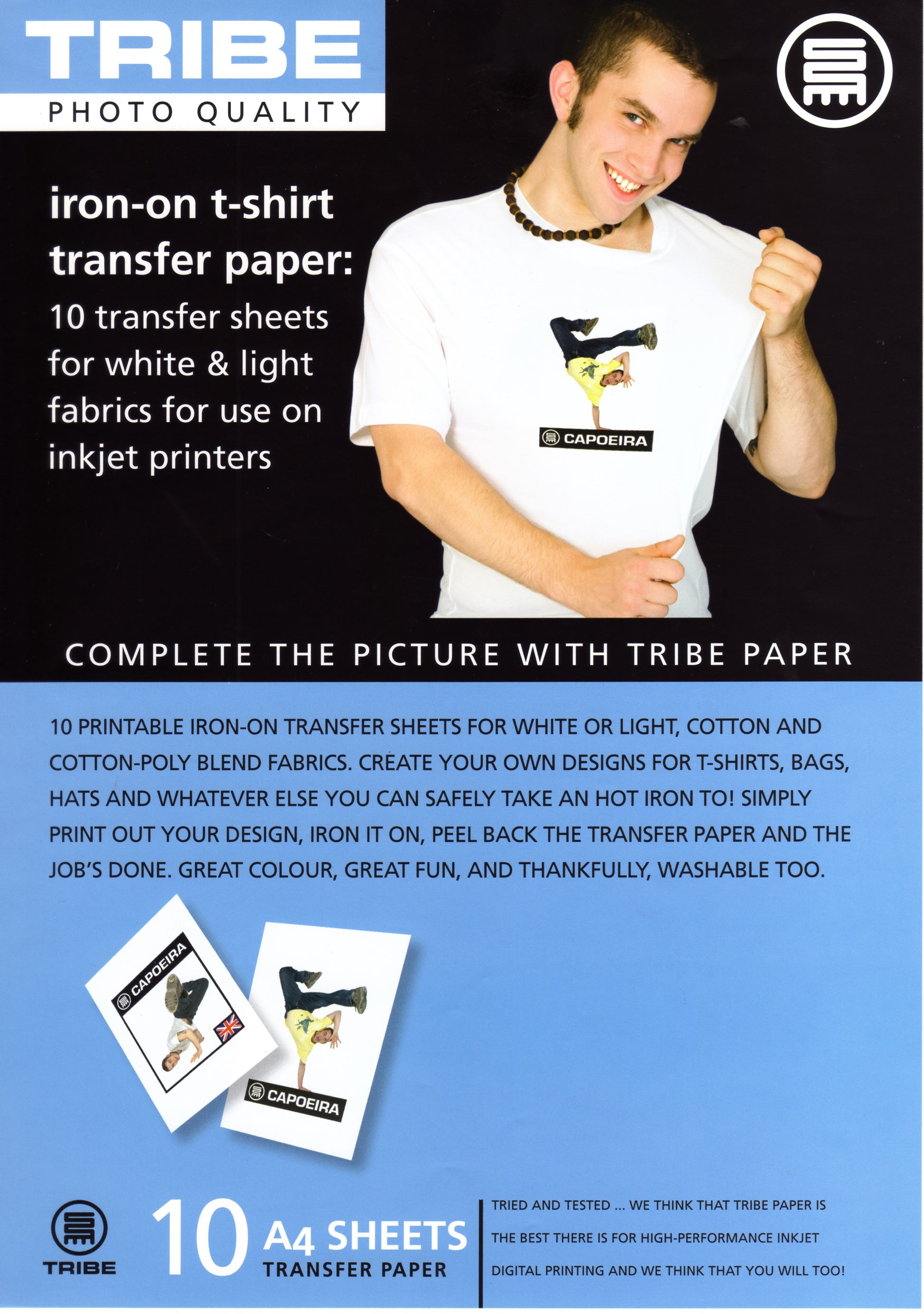Tribe Inkjet Iron Paper On For Light Textiles 10 Sheets A 4