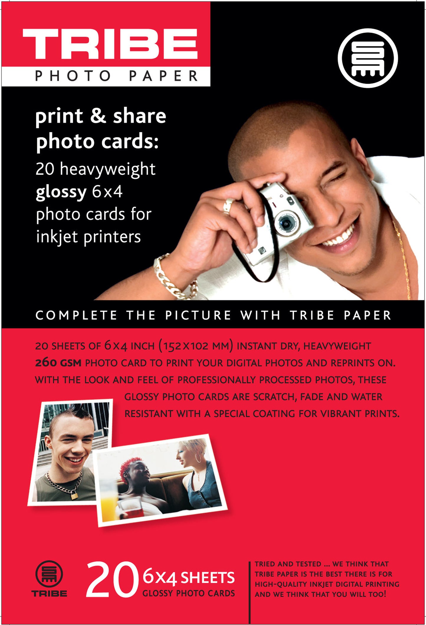 Tribe Ink Jet Photo Paper 260gsm 20 Sheets (4x6)