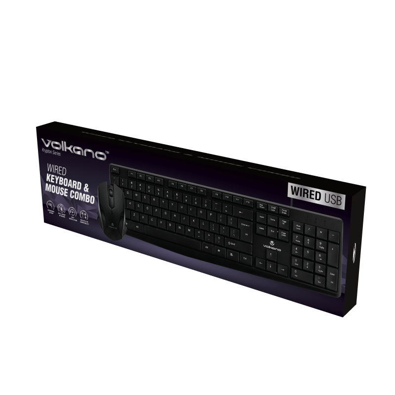 Volkano Krypton Series Wired Keyboard And Mouse Combo