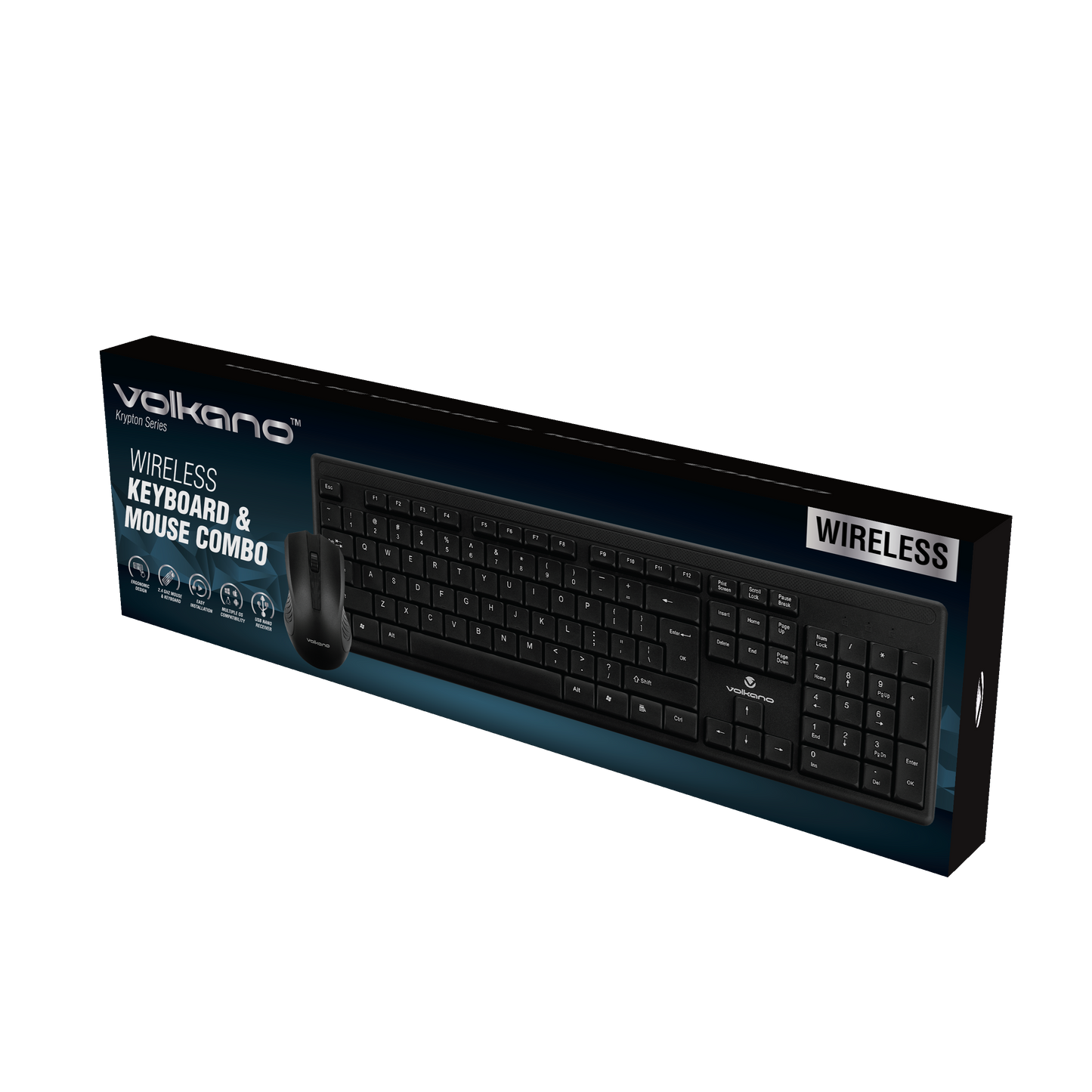 Volkano Krypton Series Wireless Keyboard And Mouse Combo