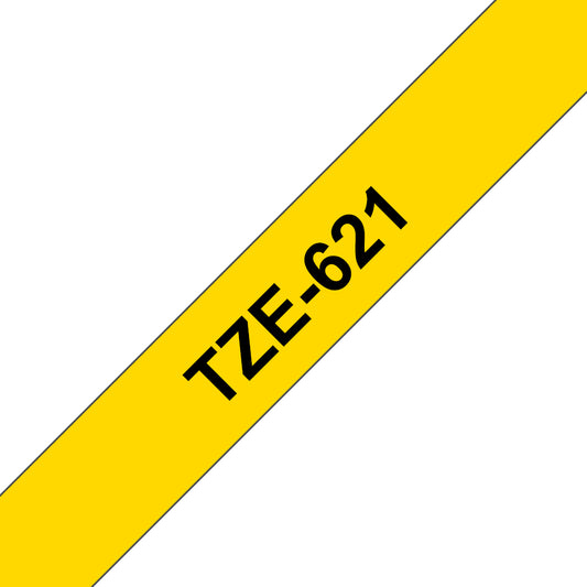 Brother 9mm Black On Yellow Laminated Tape - 8m