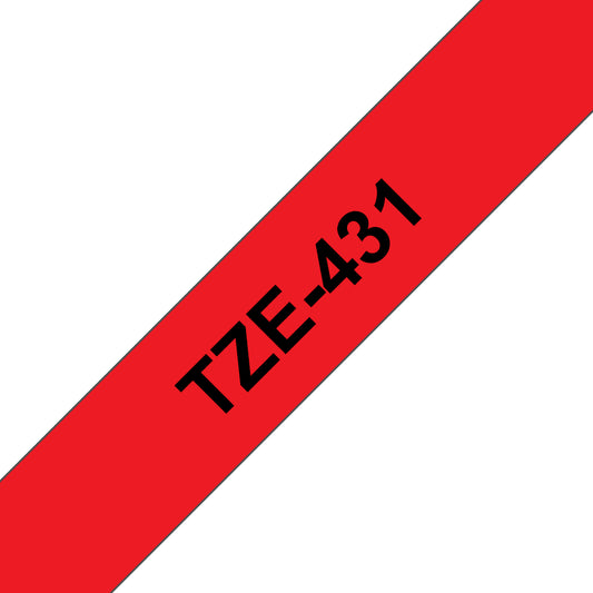 Brother Laminated Tape 8m x 12mm Black On Red