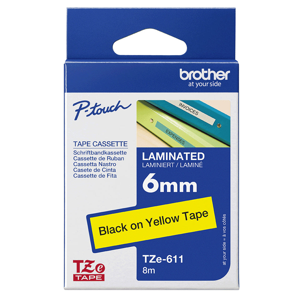 Brother Black On Yelllow Laminator Tape 6mm – view 3